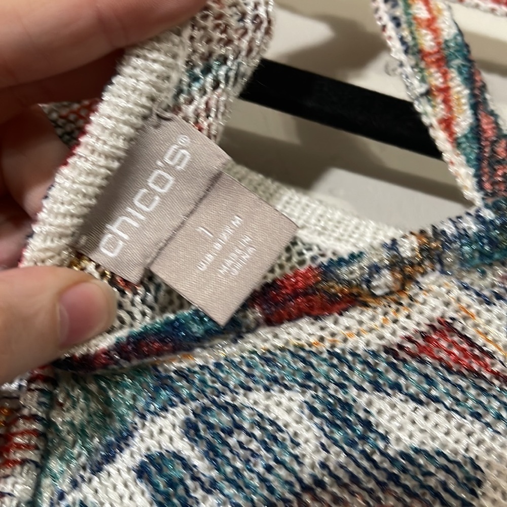 Chico’s Boho Paisley Knit Top - Picture 7 of 8